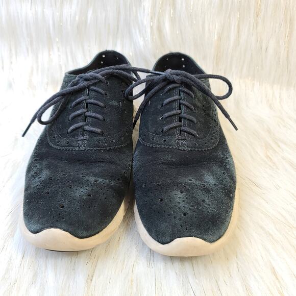 Cole Haan Grand.os Ivory Gray Oxford Lace Up Loafers Size 10.5 - Picture 3 of 11